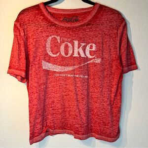 Coca-Cola burnout graphic tee 🍓 short sleeve🍓 cropped 🍓 XL